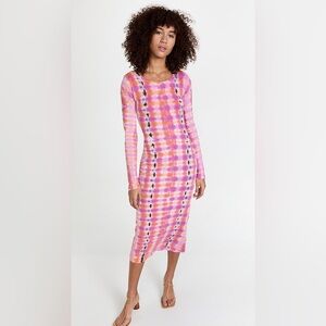 Raquel Allegra Fitted Long Sleeve Tie Dye Dress size 0